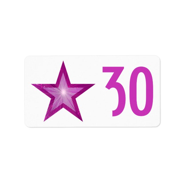 Pink Star 'Age' label medium white (Front)