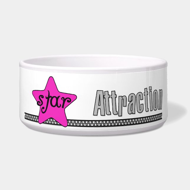 Pink Star Attraction Pet Dish (Front)