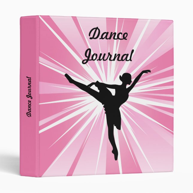 Pink Star Ballerina 3 Ring Binder (Front/Spine)