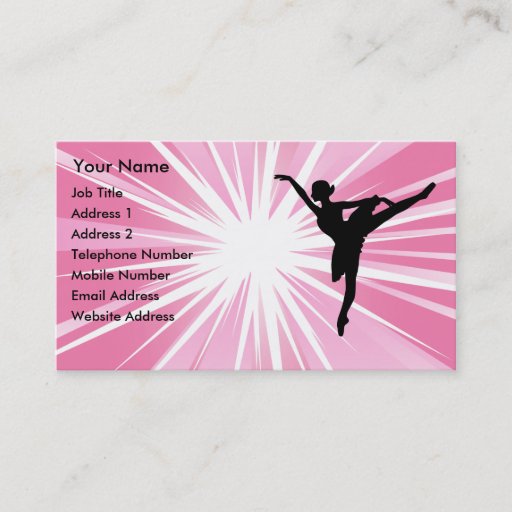 Customizable Pink Star Ballerina Business Card Template