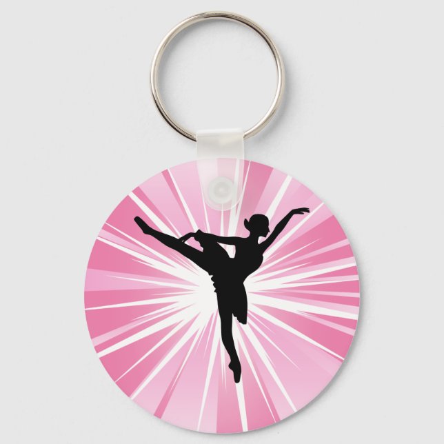 Pink Star Ballerina Keychain (Front)