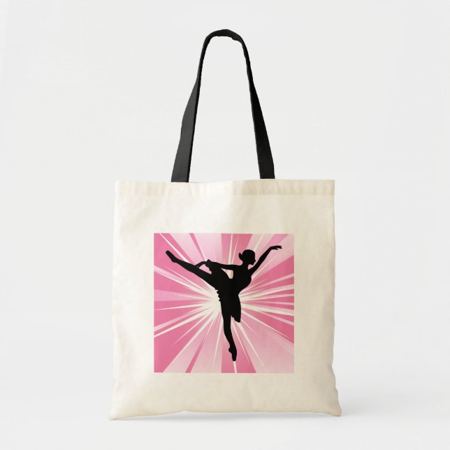 Pink Star Ballerina Tote Bag (Front)