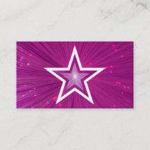 Pink Star business card template white back