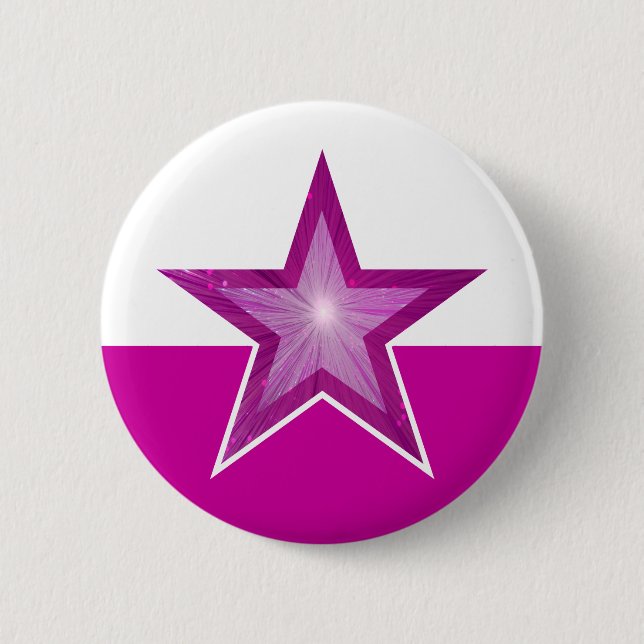 Pink Star button pink white (Front)