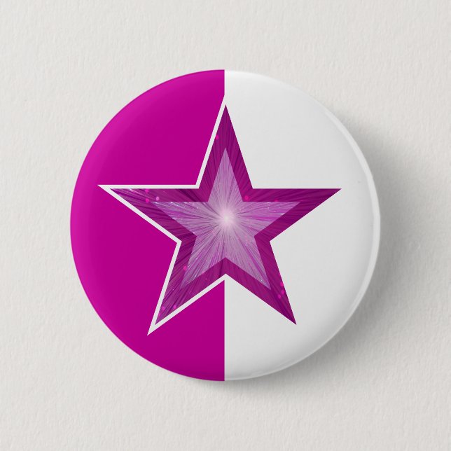 Pink Star button pink white (Front)