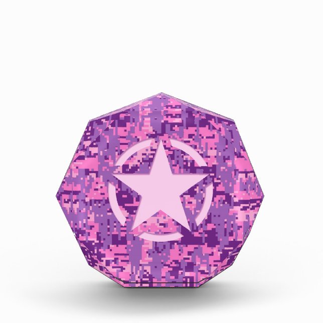 Pink Star Deco on Digital Camo Style Award (Front)