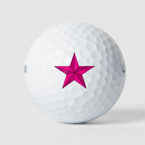 Pink Star Golf Balls