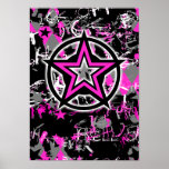 Pink Star Graphic Poster