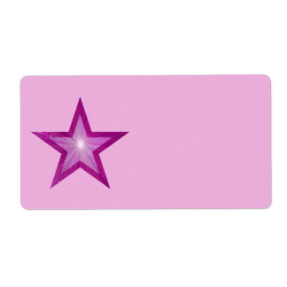 Pink Star label large pink plain