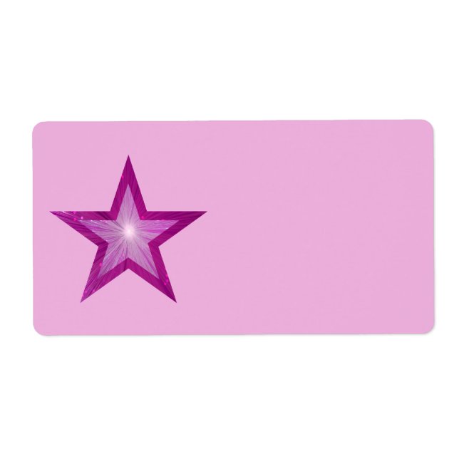 Pink Star label large pink plain (Front)