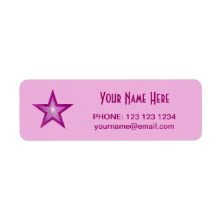 Pink Star 'Name' text label small pale pink