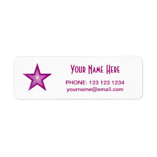Pink Star 'Name' text label small white