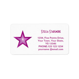 Pink Star 'Name' text label white