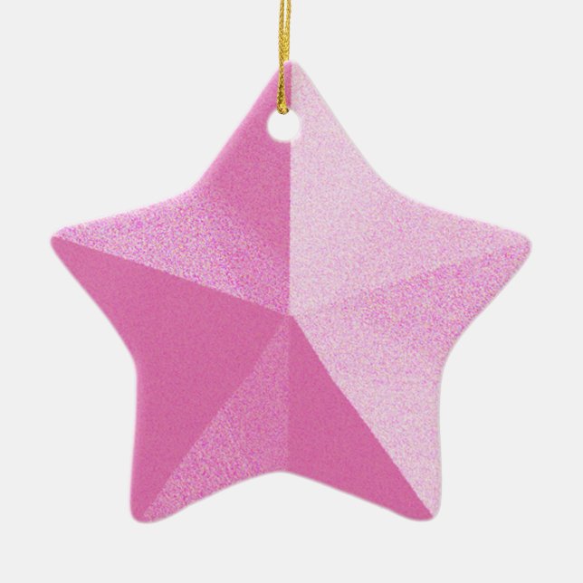 Pink Star Ornament Customizable Template (Front)