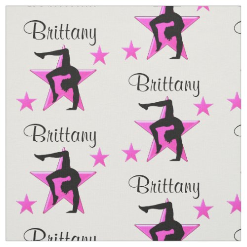 PINK STAR PERSONALIZED GYMNASTICS FABRIC