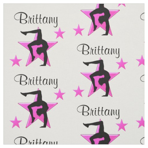 PINK STAR PERSONALIZED GYMNASTICS FABRIC