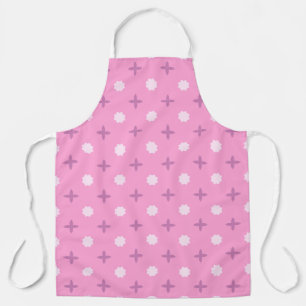 Pink Star Petal Dot Pattern Apron