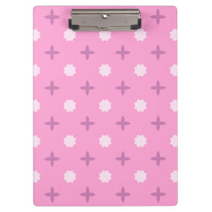 Pink Star Petal Dot Pattern Clipboard