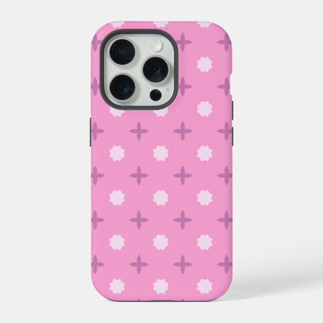 Pink Star Petal Dot Pattern Iphone Case (Back)