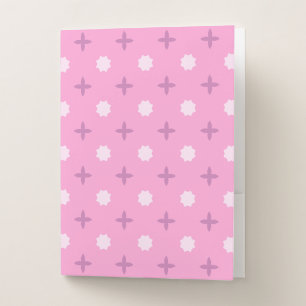 Pink Star Petal Dot Pattern Pocket Folder