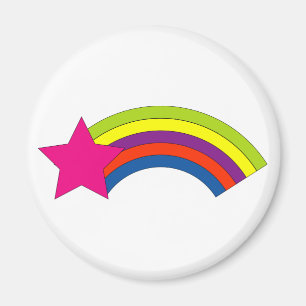Pink Star Rainbow Colorful Magnet
