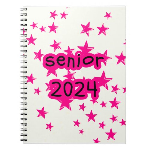 Pink Star Senior Spiral Journal  CUSTOMIZABLE