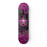 Pink Star Skull Skateboard Deck