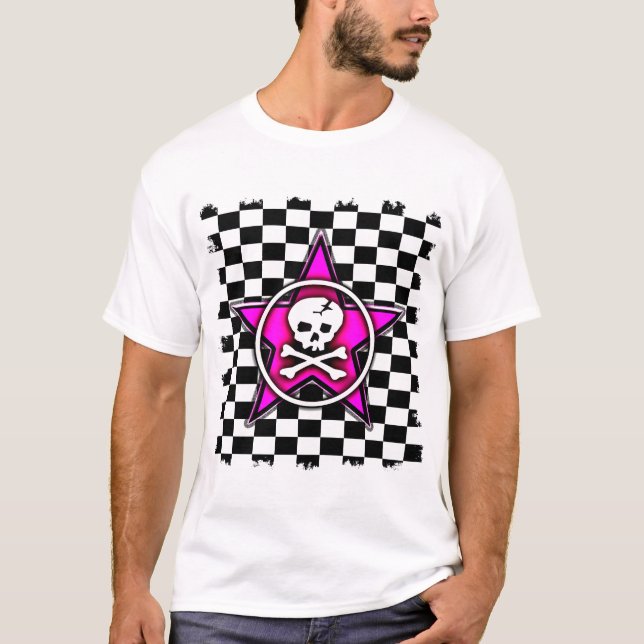 Pink Star Skull T-Shirt (Front)