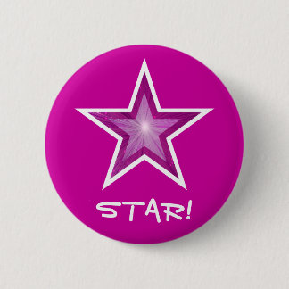 Pink Star 'STAR!' button pink