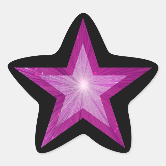 Pink Star star-shape sticker black (Front)