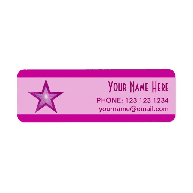 Pink Star stripe 'Name' text label small ink (Front)