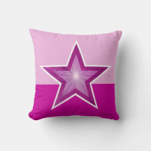 Pink Star throw pillow square two colour pink