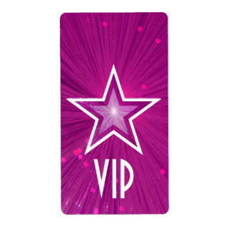 Pink Star 'VIP' label large white text