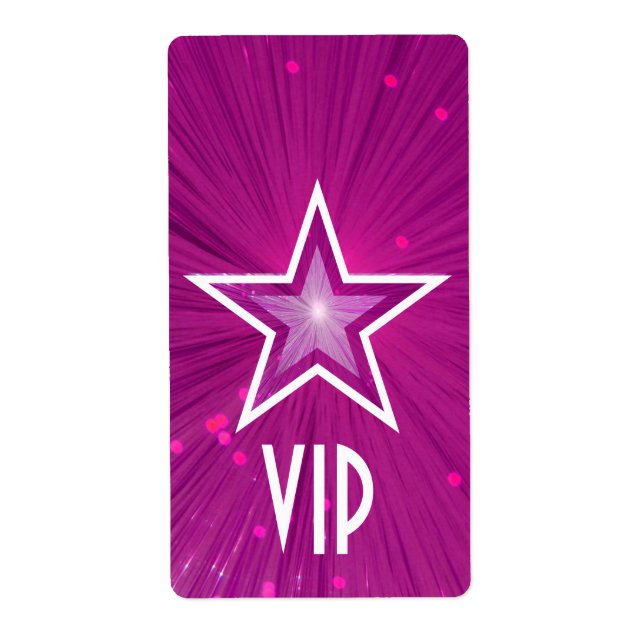 Pink Star 'VIP' label large white text (Front)