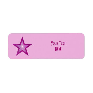 Pink Star 'Your Text' label small pale pink