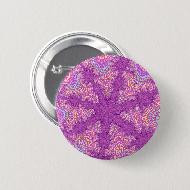 Pink Starburst Button (Front & Back)