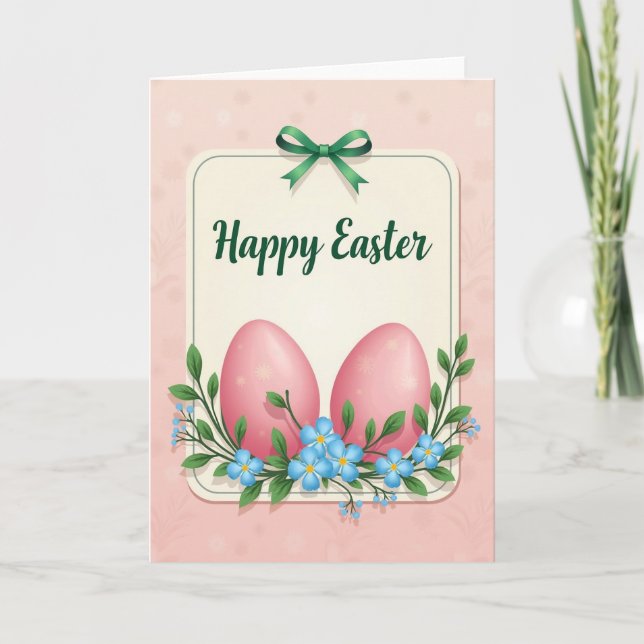 Pink Starburst Easter Card (Front)
