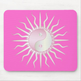Pink Starburst Yin Yang Mouse Pad