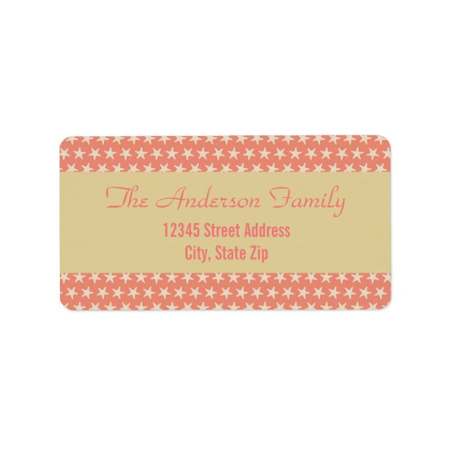 Pink Starfish Beach - Address Labels (Front)