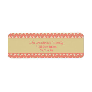 Pink Starfish Beach - Return Address Labels