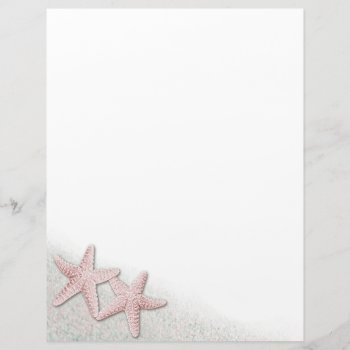Pink Starfish Letterhead by PMCustomWeddings at Zazzle
