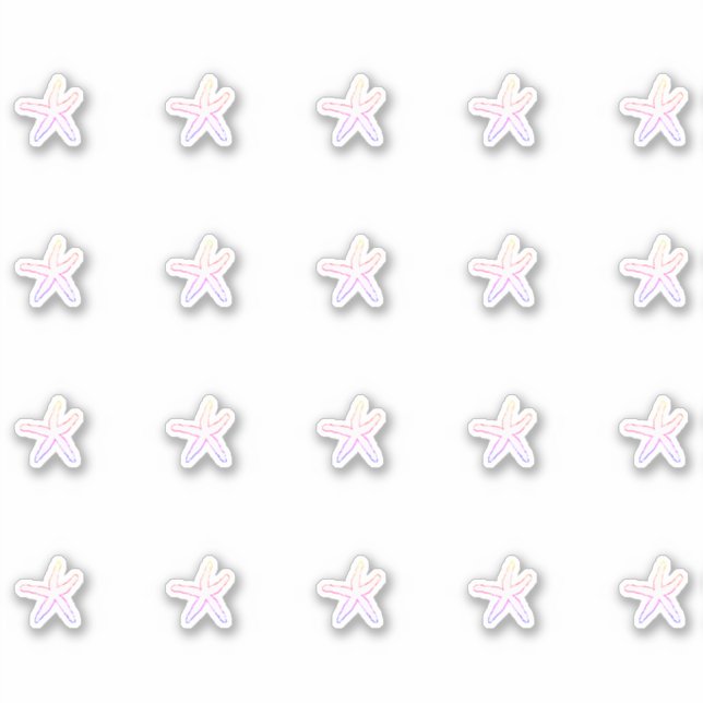 Pink Starfish Patterns Cute Sealife Beach Ocean Sticker (Front)