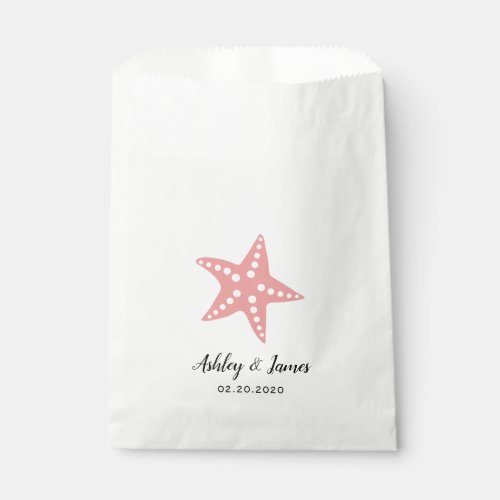 Pink Starfish Wedding Favor Bags Cookies  Treats Favor Bag
