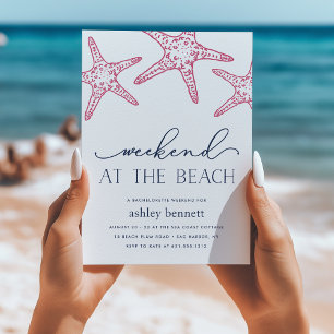 Pink Starfish Weekend at the Beach Invitation