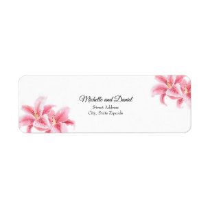 Pink Stargazer Lilies Label
