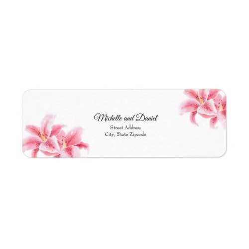 Pink Stargazer Lilies Label
