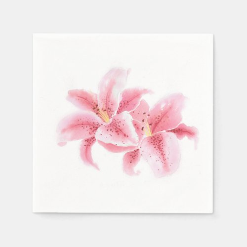 Pink Stargazer Lilies Napkins