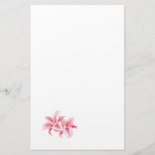 Pink Stargazer Lilies Stationery