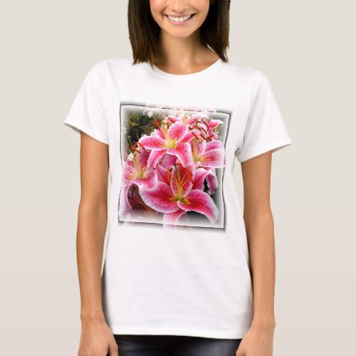 Pink Stargazer Lilies T_Shirt