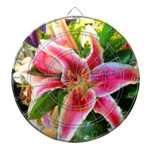 pink stargazer lily dart board